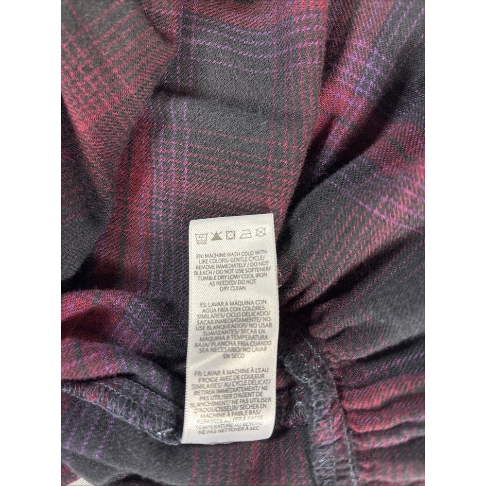Beach Lunch Lounge Darcie Babydoll Plaid Flannel Dress Red Black Large LCD5083 - Picture 7 of 16